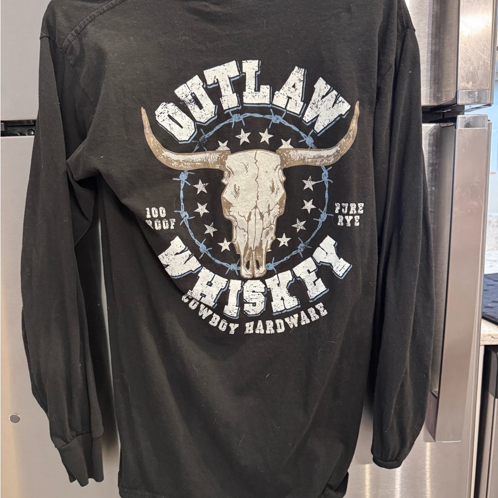 Black Outlaw Whiskey Long Sleeve Shirt